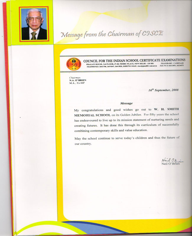 Messages from the Chairman of CISCE