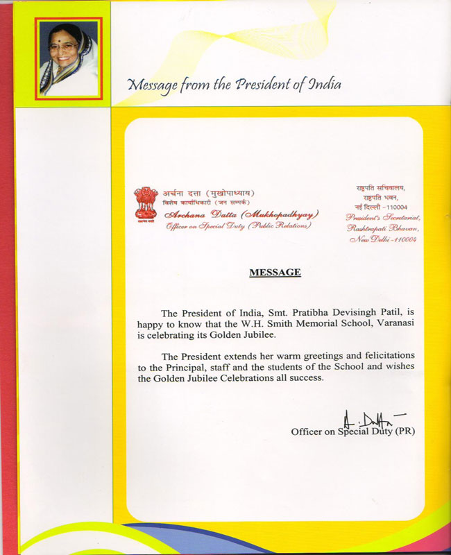 Message From the President of India